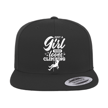 Climbing Just A Girl Who Loves Climbing Embroidered Flat Bill Cap